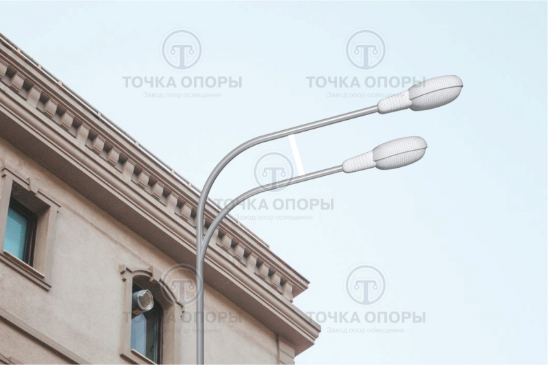 К2-2,5-2,0-Ф6 двухрожковый однонаправленный консольный кронштейн