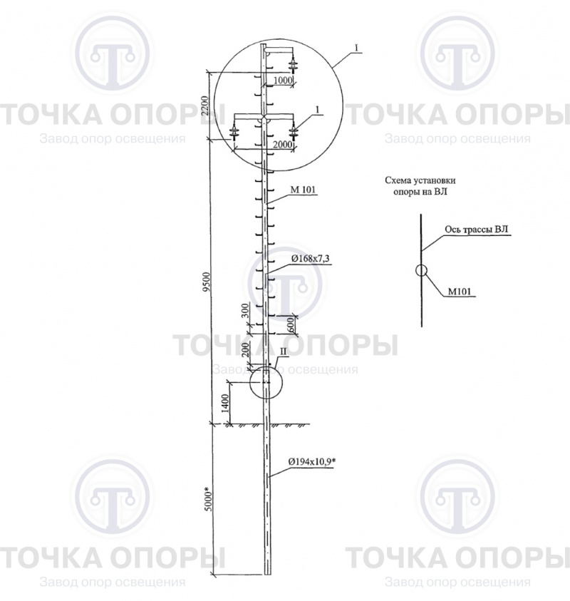 Промежуточная опора ПС10-2 