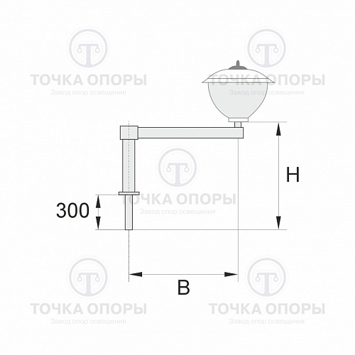 К36-0,6-0,6-12-5  торшерный однорожковый кронштейн