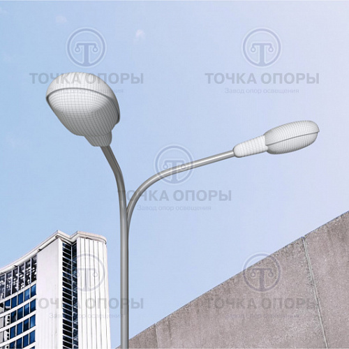 К2-0,5-0,5-90-Ф2 двухрожковый разнонаправленный под 90° консольный кронштейн