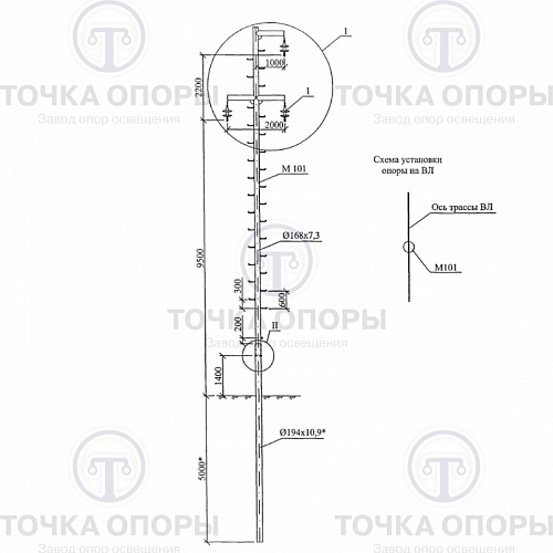 Промежуточная опора ПС10-2 