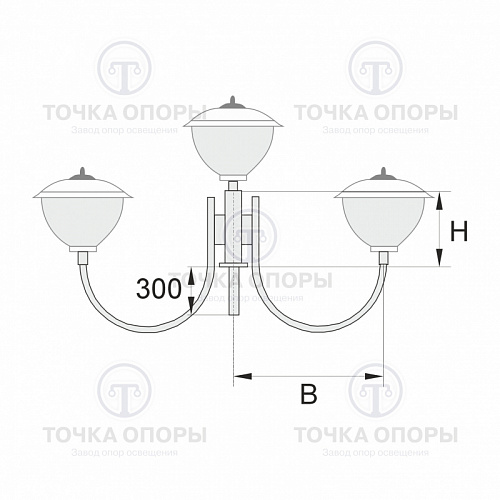 К31-0,7-0,9-1-5 торшерный трехрожковый кронштейн
